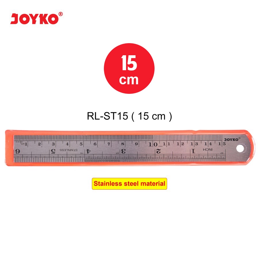 Jual Stainless Steel Ruler Penggaris Besi Joyko Rl St15 15 Cm 15cm