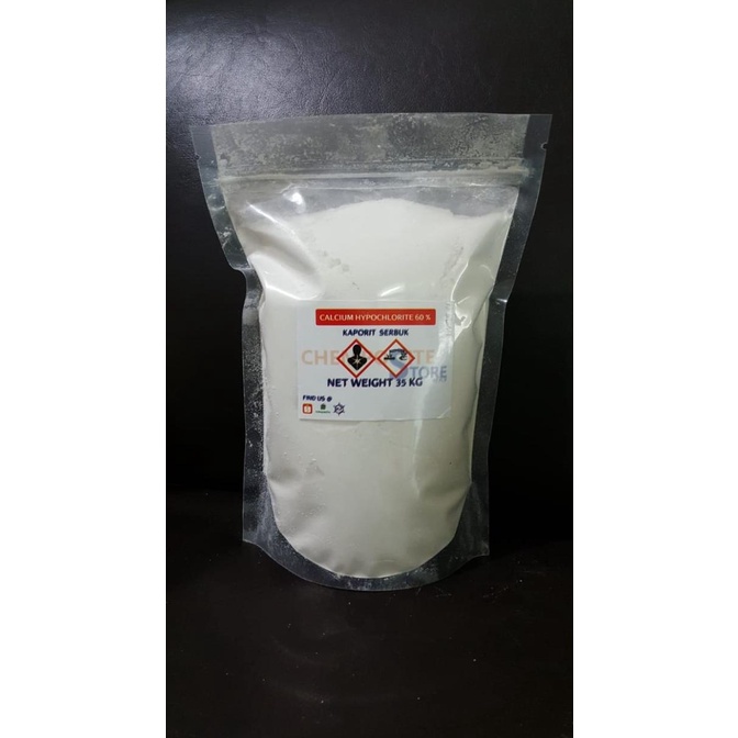 Jual KAPORIT TJIWI KIMIA BUBUK CALCIUM HYPOCHLORITE POWDER 60 BERAT 1