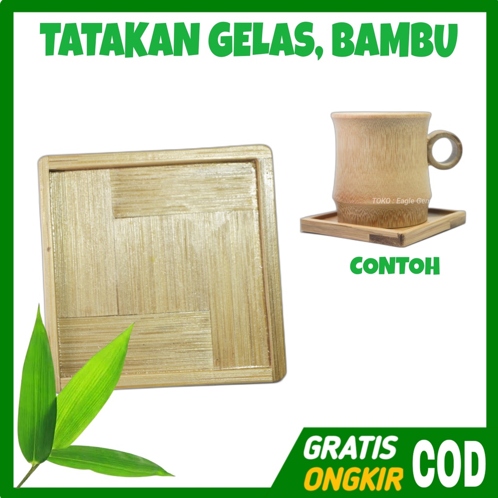 Jual Tatakan Gelas Bambu Asli Anti Pecah Bentuk Kotak Unik Tradisional Yang Terbuat Dari Bambu