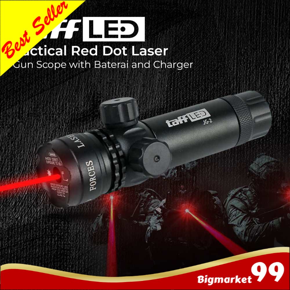 Jual Laser Tactical Red Dot Laser Gun Scope with Baterai and Charger ...