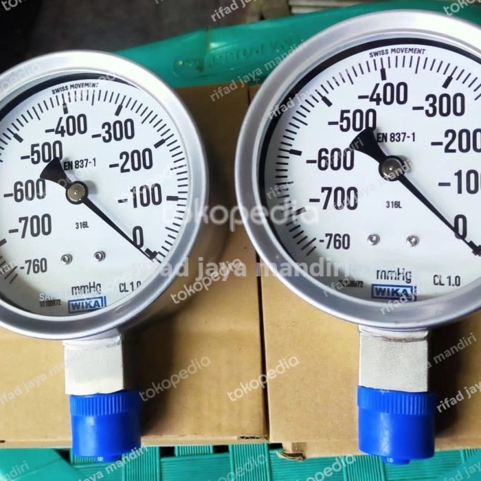 Jual Pengukur Pressure Vacuum Gauge Wika 760 Mmhg Full Stainless