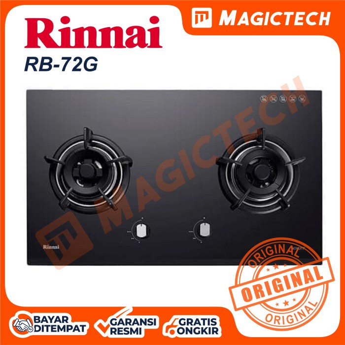 Jual KOMPOR TANAM RINNAI 2 TUNGKU RB-72G - HITAM KACA | Shopee Indonesia