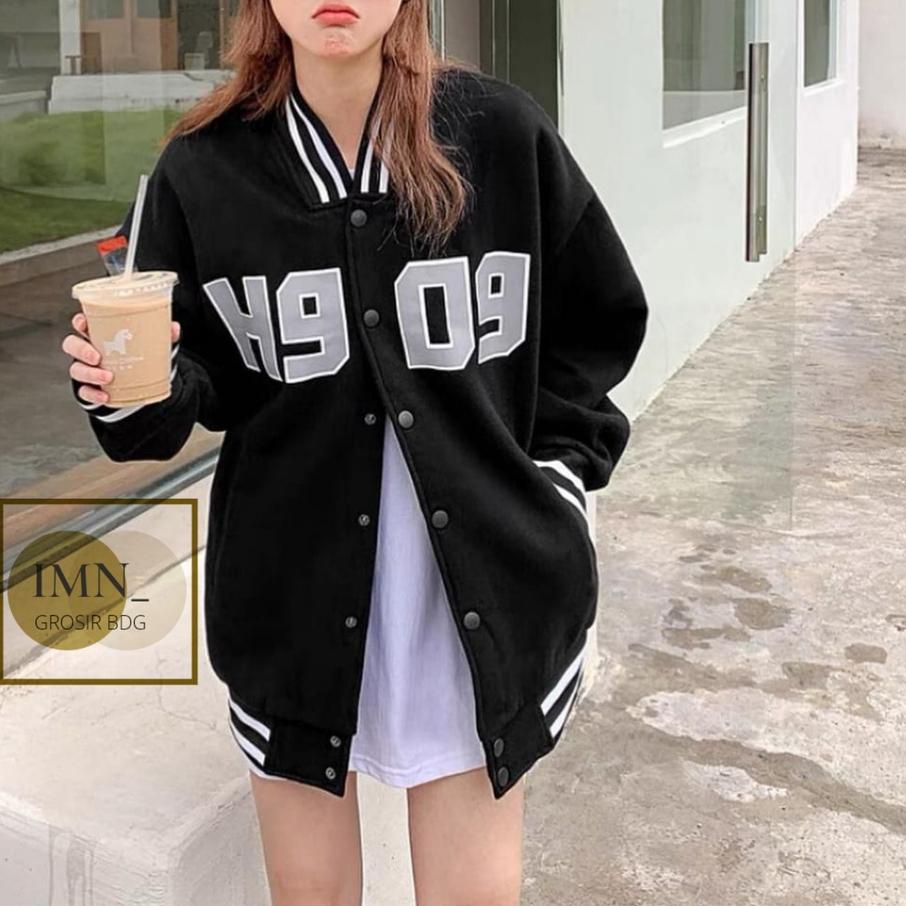 Jual Ali415 Jaket Wanita H909 Baseball Jaket Oversize Jaket Varsity Jaket Bomber Wanita 4999