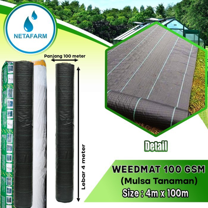 Jual Weedmat Terpal Geotextile Mulsa Gulma Hitam 100 GSM 4mx100m - Roll ...