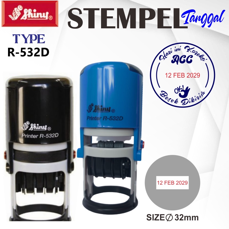 Jual STEMPEL TANGGAL SHINY OTOMATIS R-524D|R-532D|R538D|R-542D|S-300|S ...