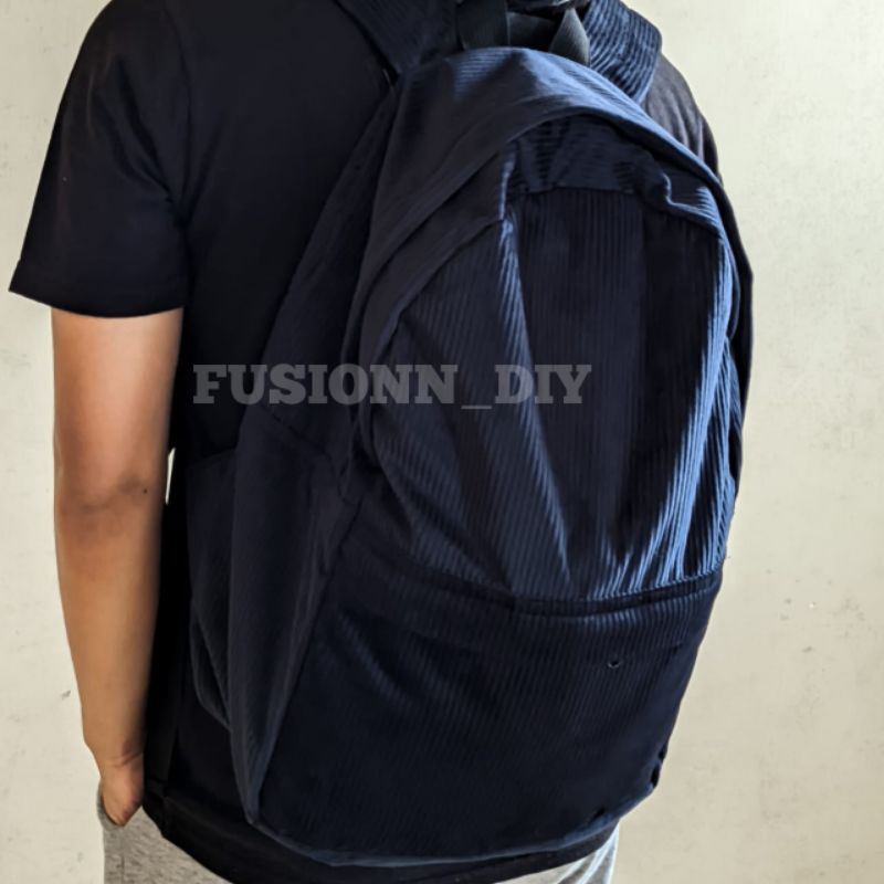 Jual Tas Ransel Bahan Kain Corduroy Warna Hitam - tas Sekolah Kuliah ...