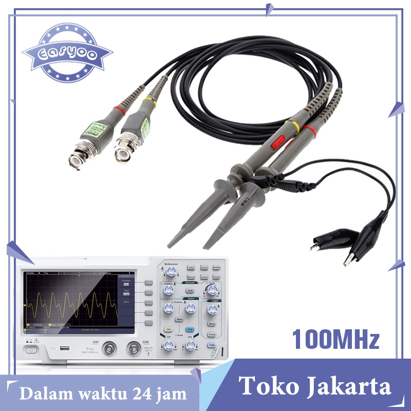 Jual isi 2 P6100 Probe Oscilloscope 100Mhz Probe Osiloskop Klip