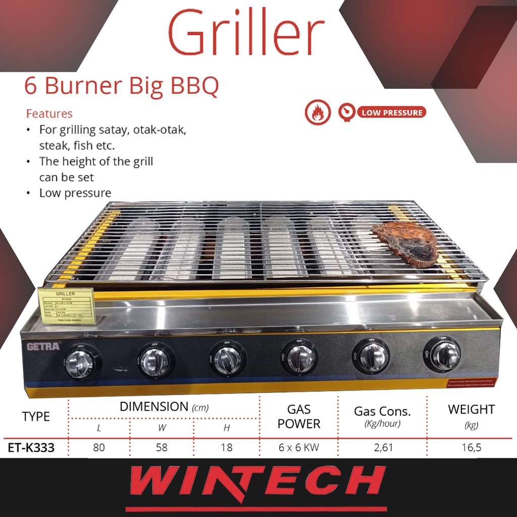 Jual Alat Panggang Tungku Besar Getra Et K Bbq Gas Burner Otak Otak Etk Etk