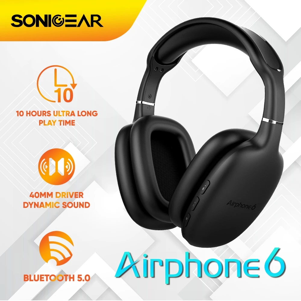 Headset Bluetooth Headphone Wireless SonicGear AirPhone Series Warna Pink