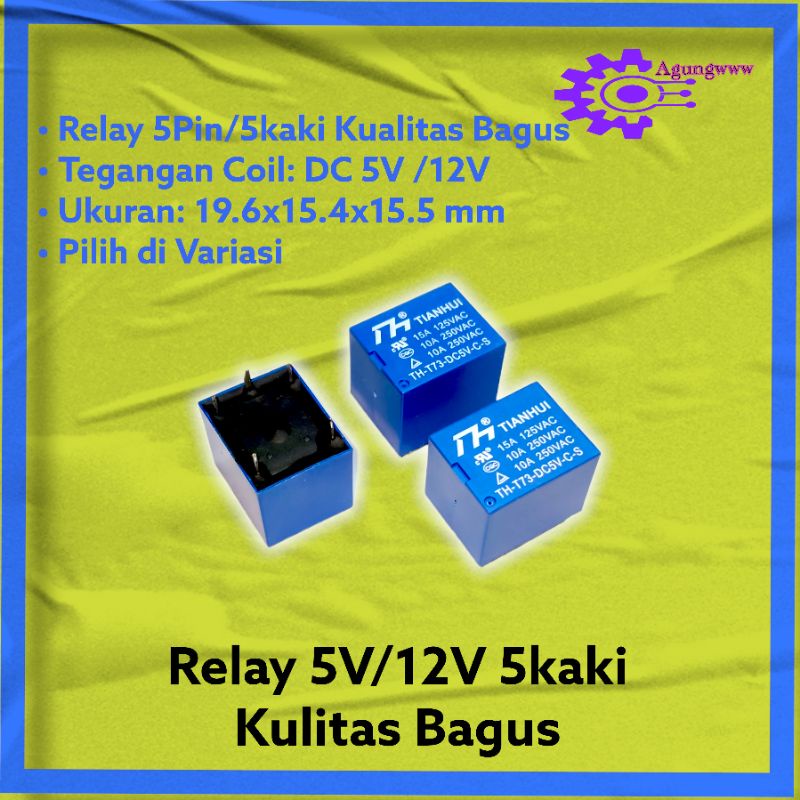 Jual Relay 5 kaki 5 pin 12v/5v Shopee Indonesia