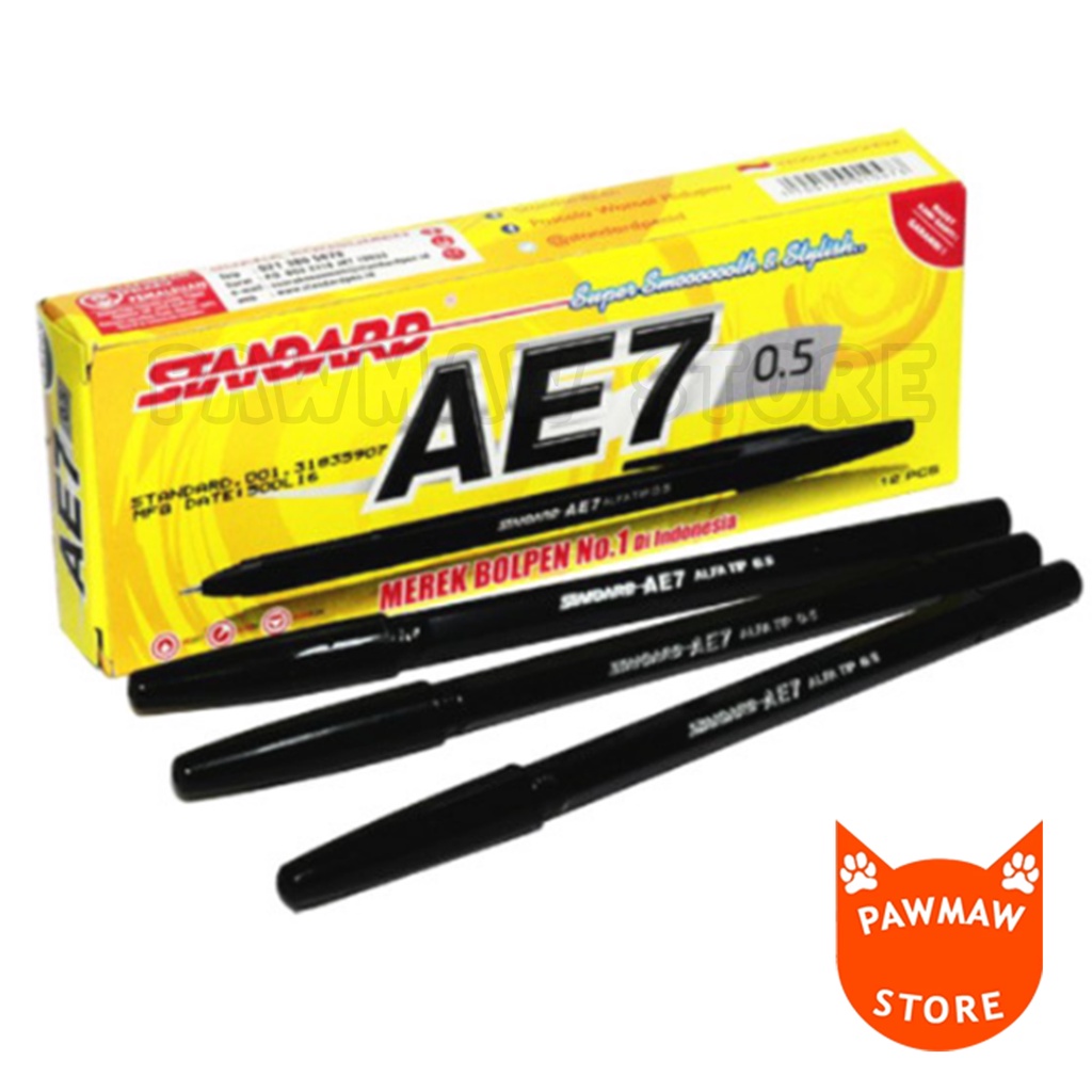 Jual Pulpen Standard AE7 Hitam ( PACK ) | Shopee Indonesia