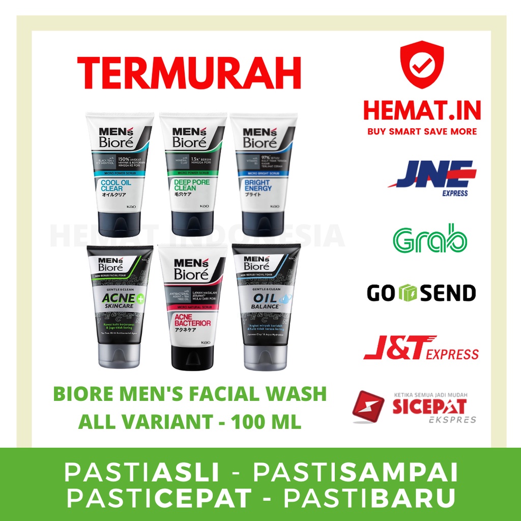 Jual MENS BIORE FACIAL FOAM 100 ML 100ML SABUN WAJAH PRIA MEN BIORE 100 ...