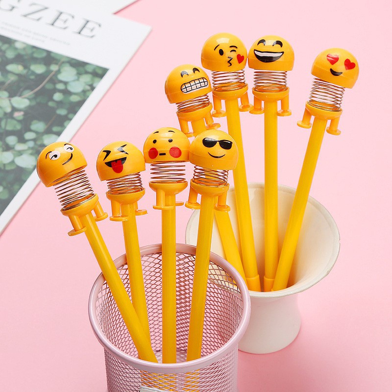 Jual Pulpen Bolpoint Model Emoji Spring Doll Emoticon (BOLPOINT ...