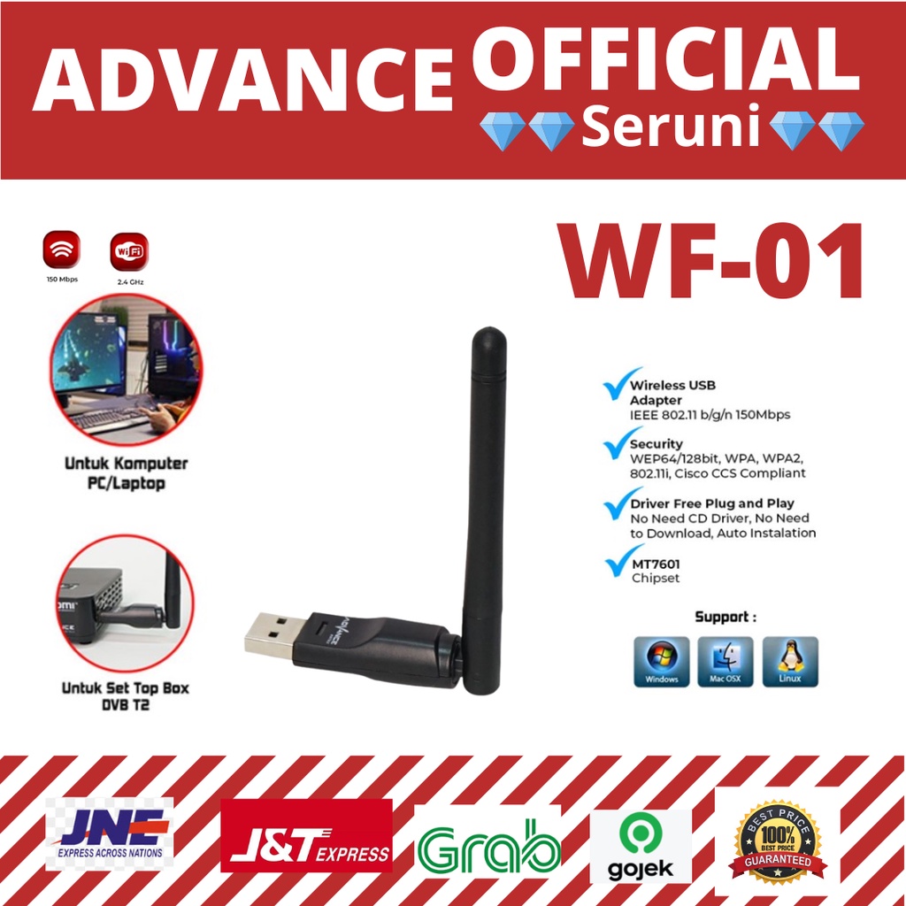 Jual (SERUNI) Advance WF01 USB Dongle Wifi Wireless Adapter Receiver