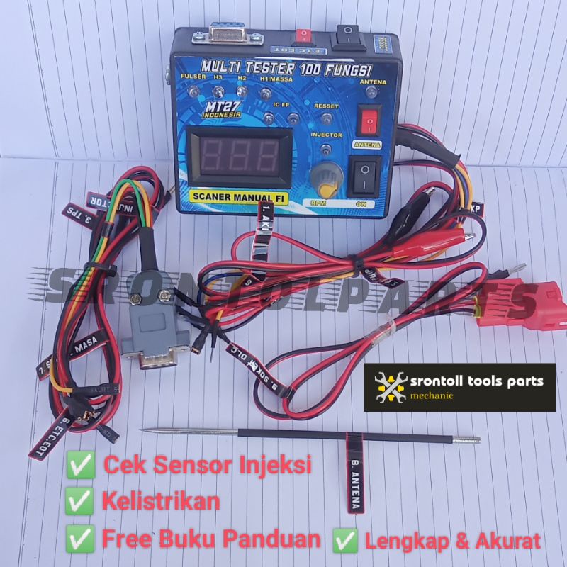 Jual Multitester 100 Fungsi alat cek sensor kelistrikan motor injeksi ...