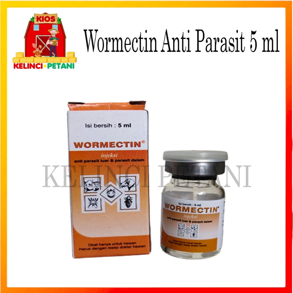 Jual Obat Hewan Wormectin 5 Ml Obat Scabies Inject Obat Suntik Hewan