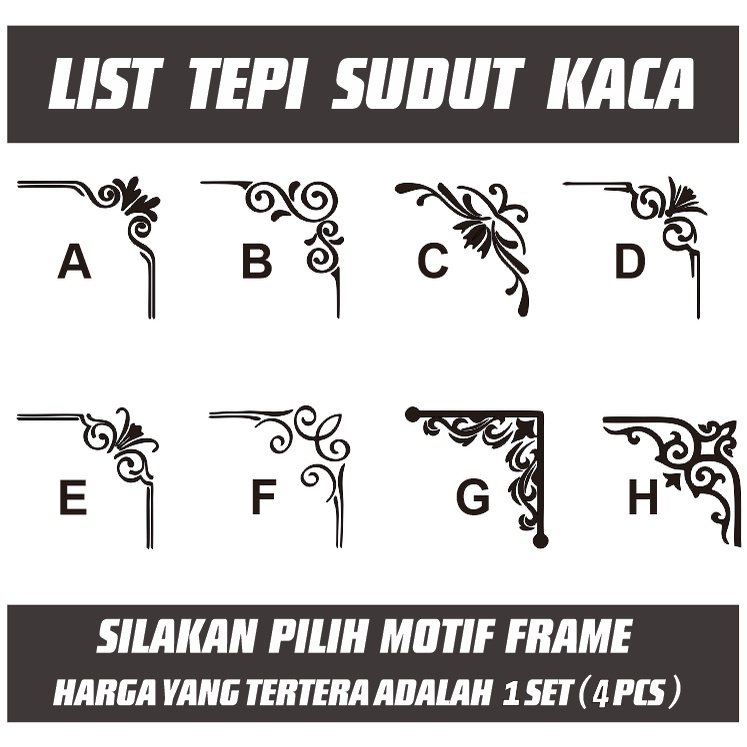 Jual Model List sudut tepi kaca motif kaligrafi | Shopee Indonesia