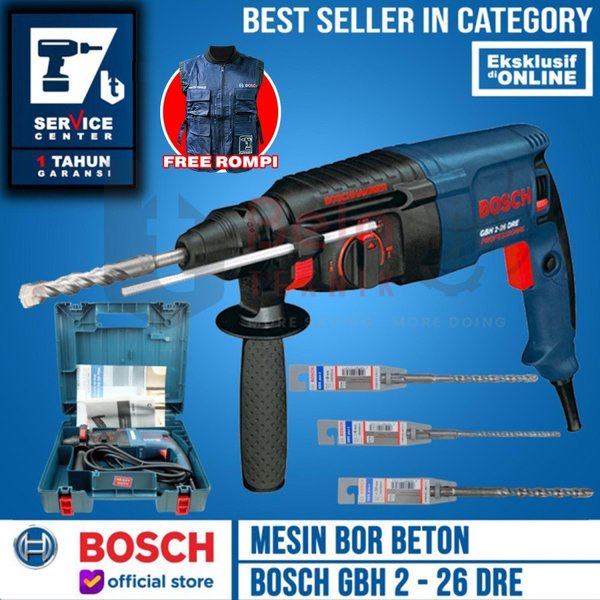 Jual BOSCH BOR BETON GBH 226 DRE HAMMER ROTARY GBH226 DRE 800 WATT