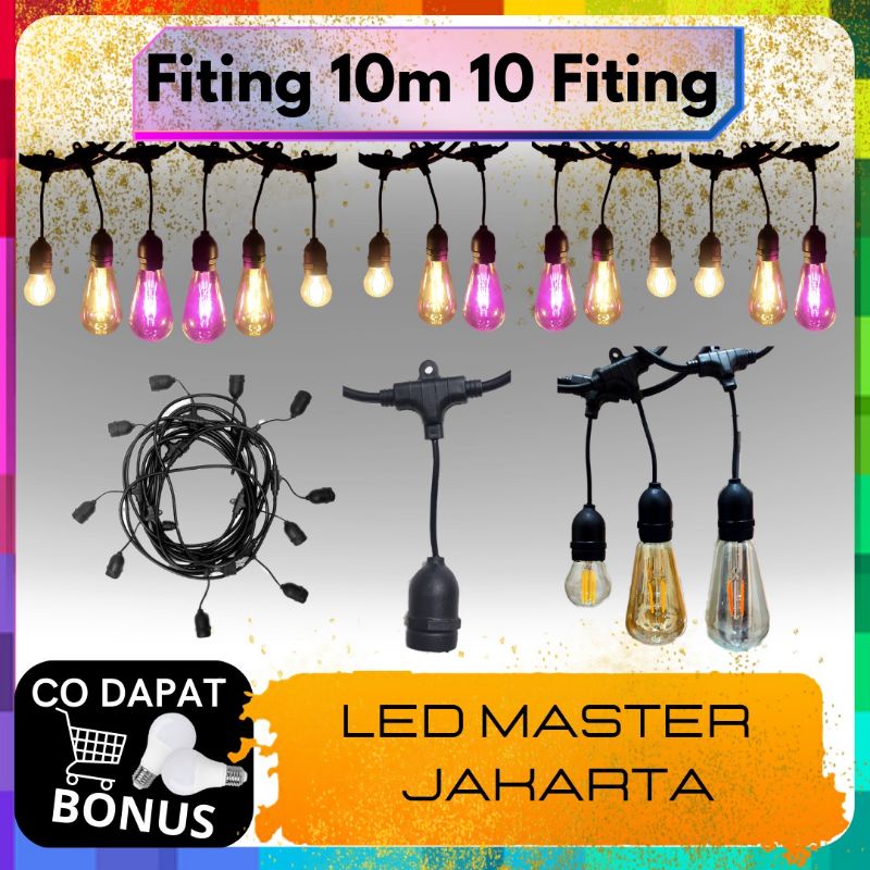 Jual Kabel Fitting Outdoor 10Meter 10 Fitting Gantung Lampu Cafe ...