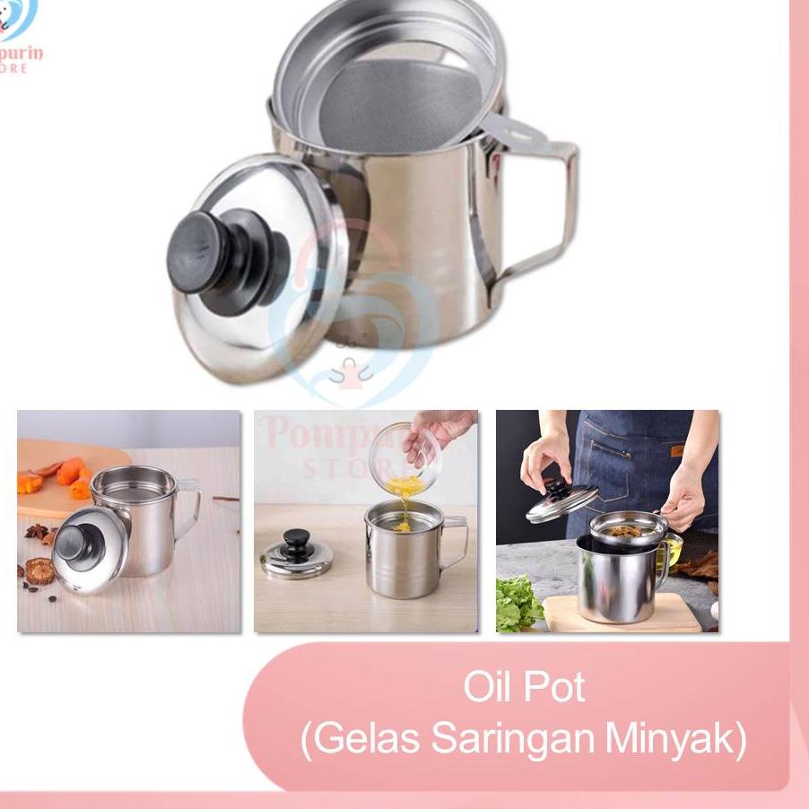 Jual Vva175 Oil Pot Gelas Saringan Minyak Tutup 12l Shopee Indonesia 4914