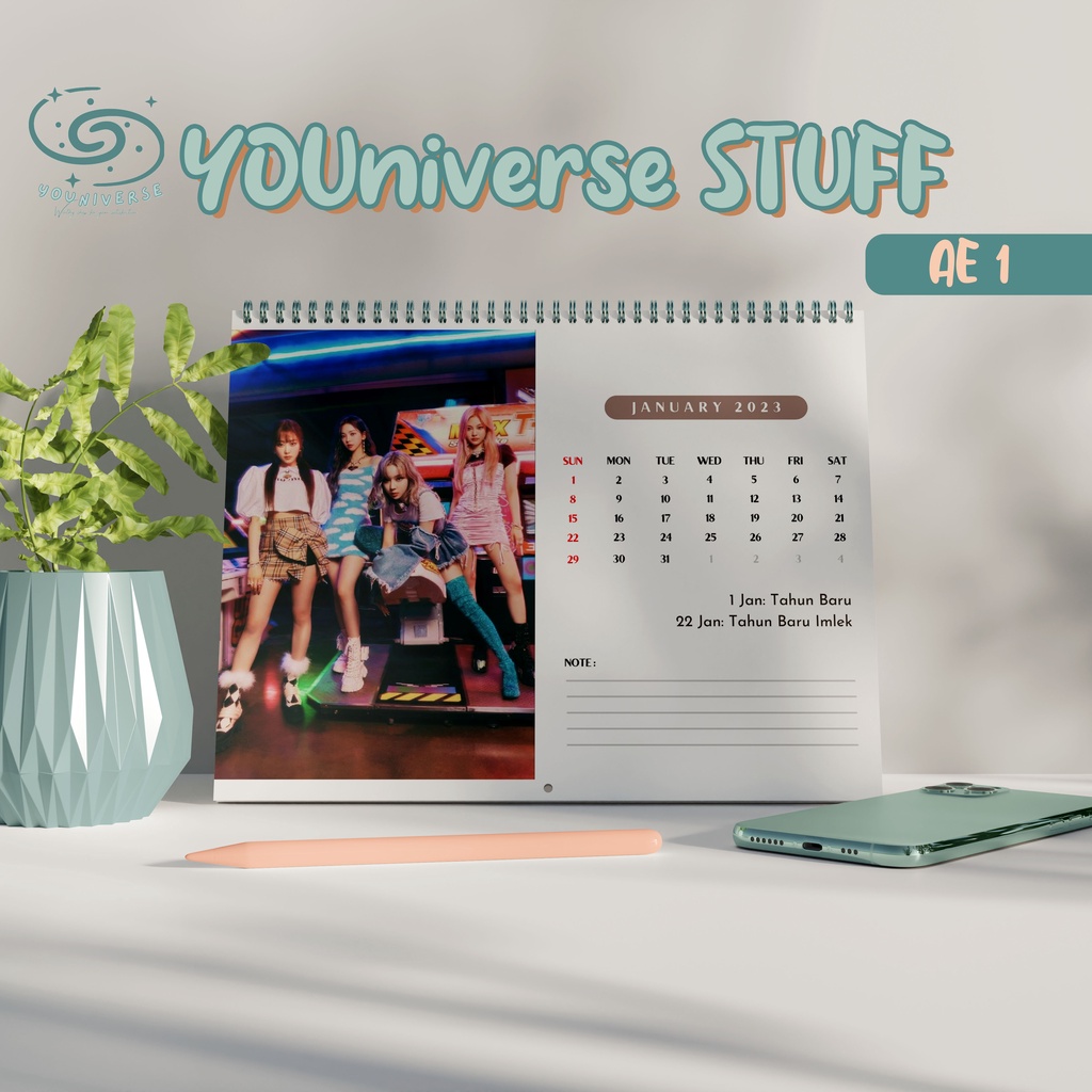 Jual Kalender Meja 2024/2025 AESPA GIRLS / Desk Calendar 2023 A5 KPOP