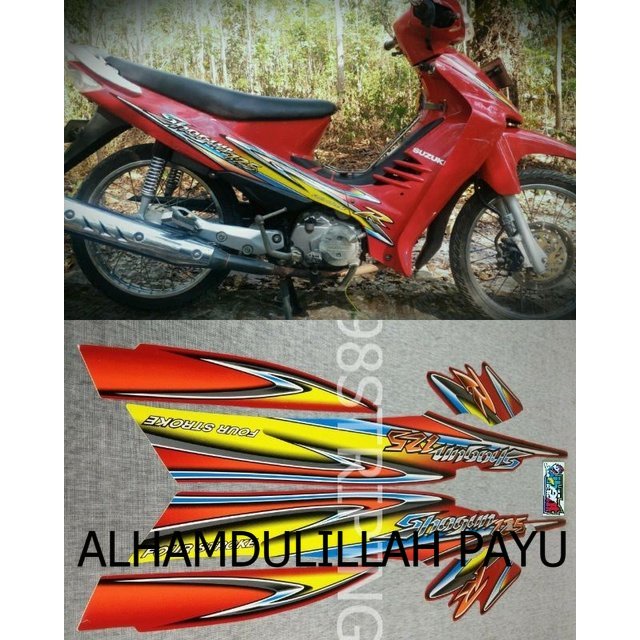 Jual STIKER STRIPING SHOGUN 125 R MERAH TAHUN 2004 LIS STANDAR ORI ...