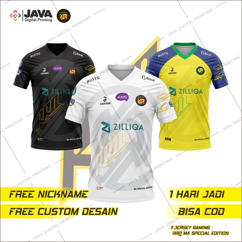Jual JERSEY BAJU KAOS GAMING RRQ ESPORT TERBARU 2023 M4 & S9 FREE NICK ...