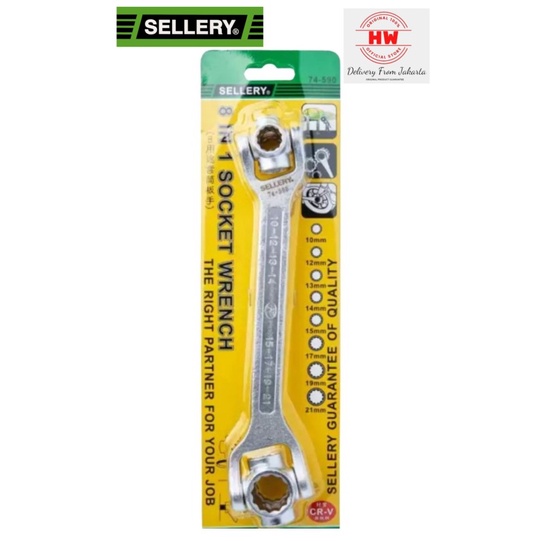 Jual SOCKET WRENCH 8 IN 1 KUNCI SOK SHOCK SET 8 UKURAN SELLERY 74-590 ...