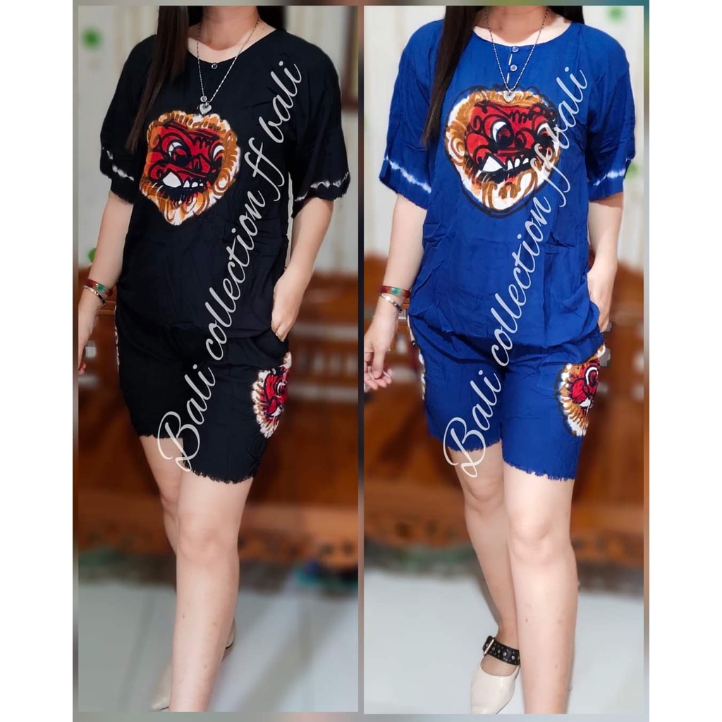 Jual Setelan Baju Bali Barong celana pendek rambu size XXXL LD130CM ...