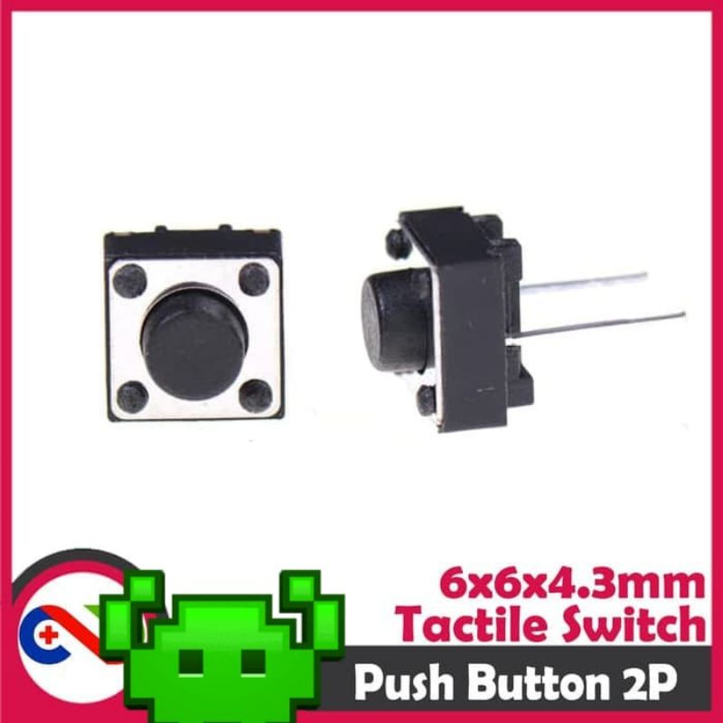 Jual Saklar Switch Button 2 Pin 6X6mm Series DIP Tombol Through The ...