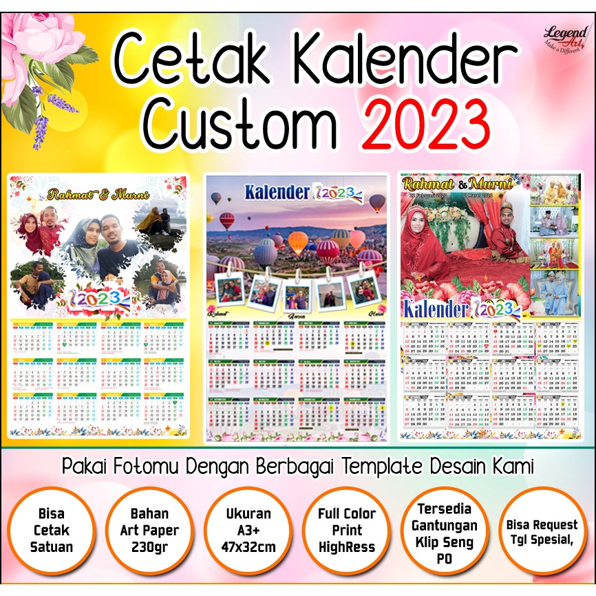 Jual Kalender Dinding Custom A3+ Free Desain | Shopee Indonesia