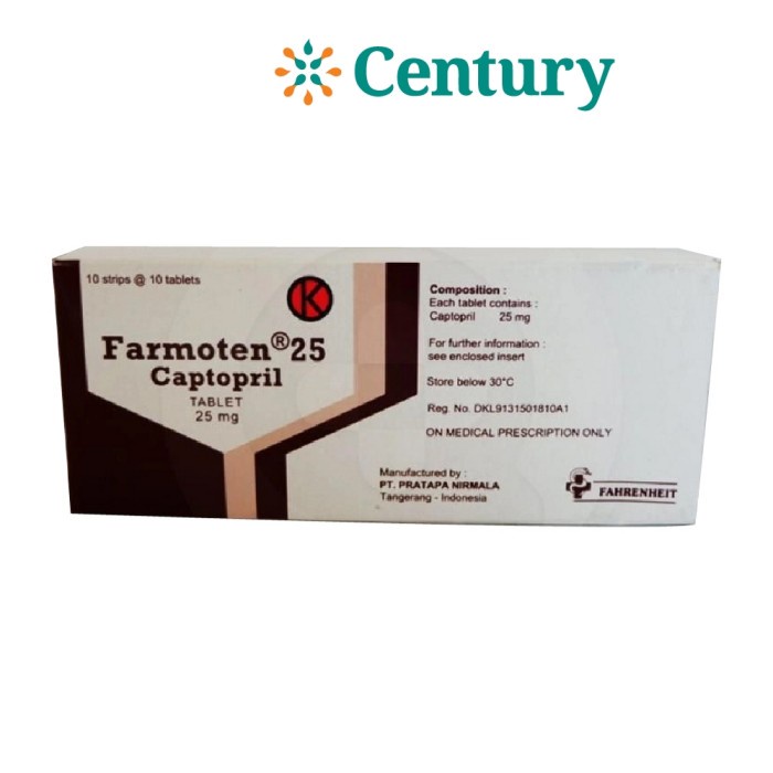 Jual FARMOTEN 25MG 1 STRIP ISI 10 TABLET / HIPERTENSI | Shopee Indonesia
