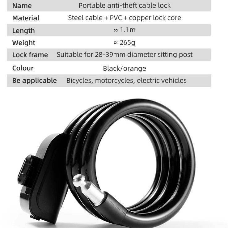 Jual Rm ROCKBROS RKS515 Kunci Gembok SepedaBike Bicycle Lock Ring