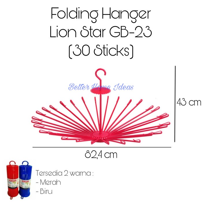 Jual Gantungan Baju Lipat / Folding Hanger LION STAR GB23 ( 30 Sticks ) Shopee Indonesia