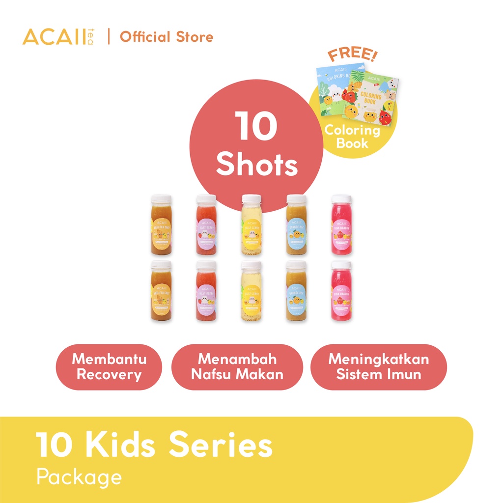 Jual Acaii Tea Kids Series Package (10x140ml) FREE Coloring Book ...