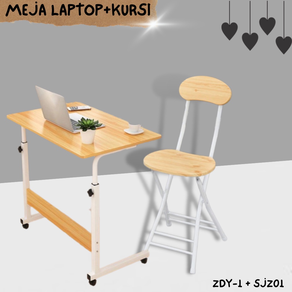 Jual ( GRATIS 1 KURSI ) Meja Laptop Roda Meja Belajar Portable ...