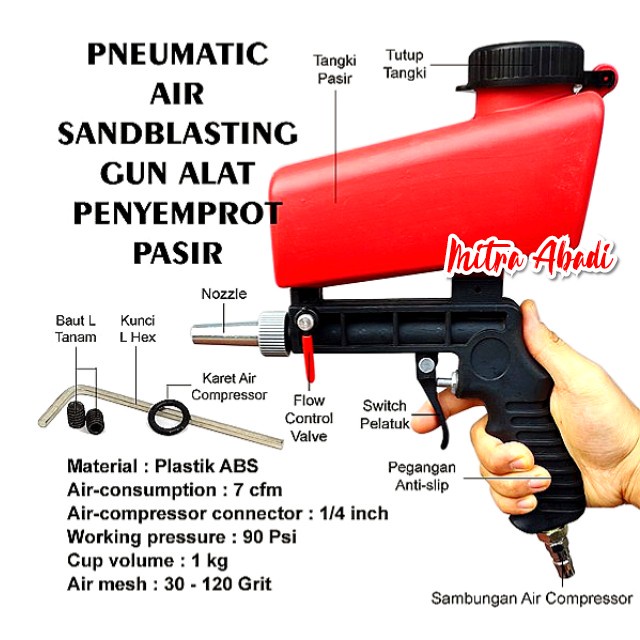 Jual Pneumatic Air Compressor Sandblasting Gun Alat Penyemprot Pasir