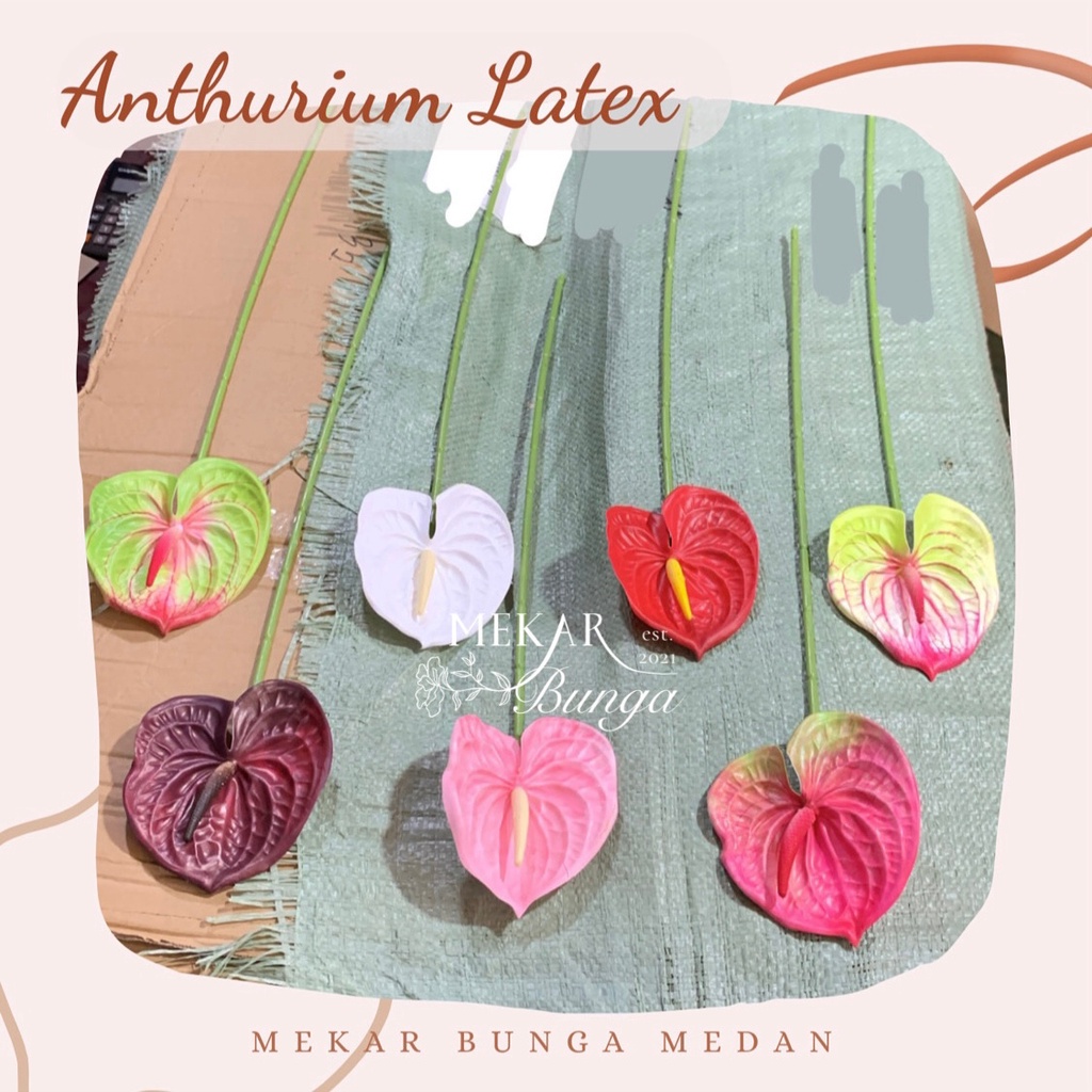 Jual (GD 65) - Bunga Artifisial Anthurium Latex Accesories Dekorasi ...