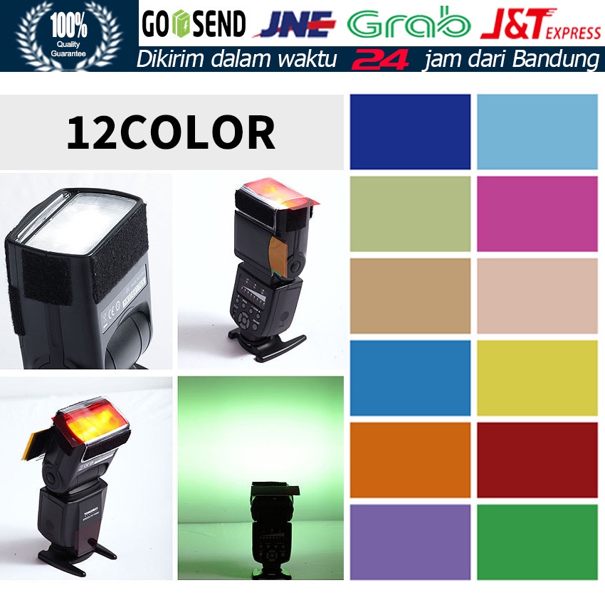 Jual Filter Gel FlashSpeedlite 12 Colors Reflector Camera Color Gel ...