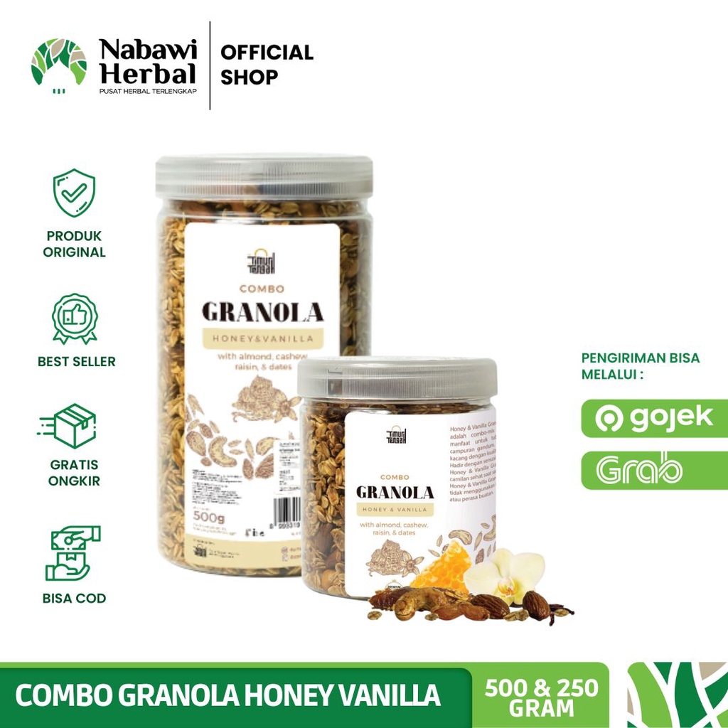 Jual Timur Tengah Combo Granola Honey And Vanilla 500gram And 250 Gram Shopee Indonesia 