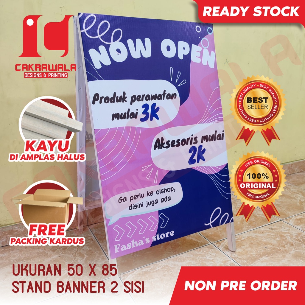 Jual STAND BANNER KAYU UKURAN 50 X 85 - STANDING BANNER KAYU PROMO ...