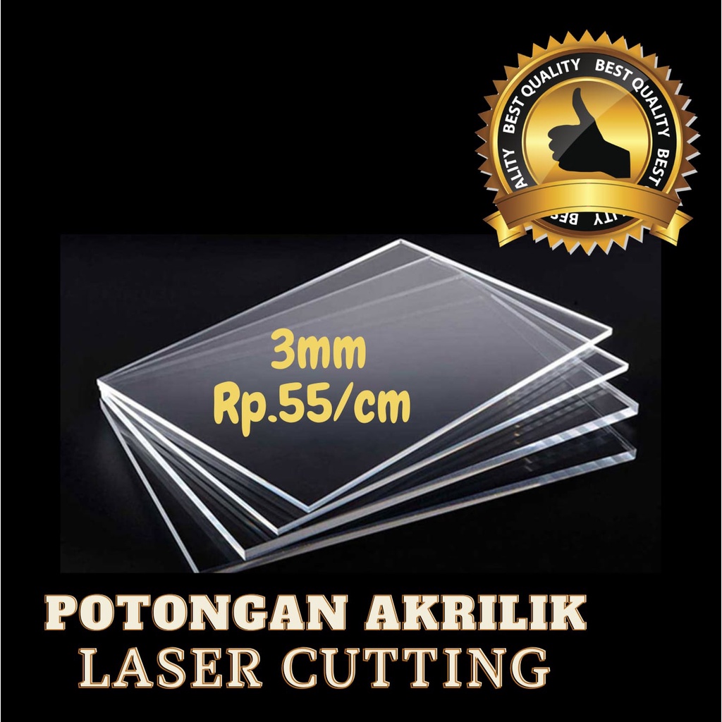 Jual Akrilik Lembaran 3mm Bening Potong Laser Custom Order Shopee