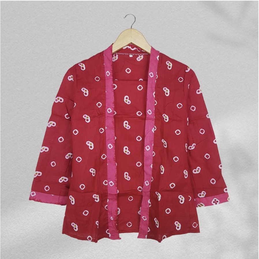 Jual Warna Merah Putih Blus Kutu Baru Jumputan Batik Ada Jumbo Klasik Atasan Kebaya Modern