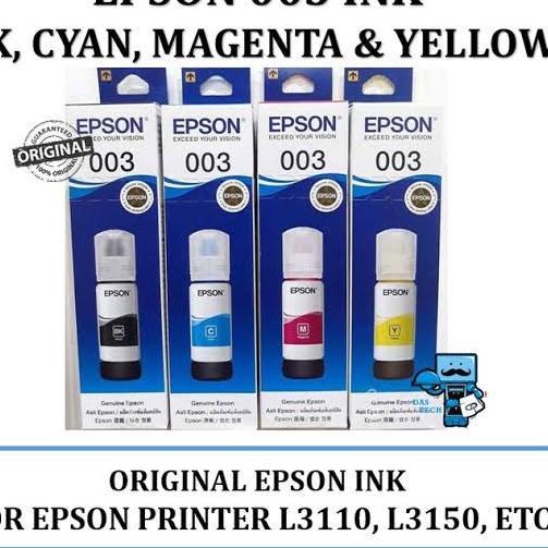 Jual Tinta Epson 003 Bk C M Y Original For L3110 L3150 Original Dealer Resmi Shopee 6603