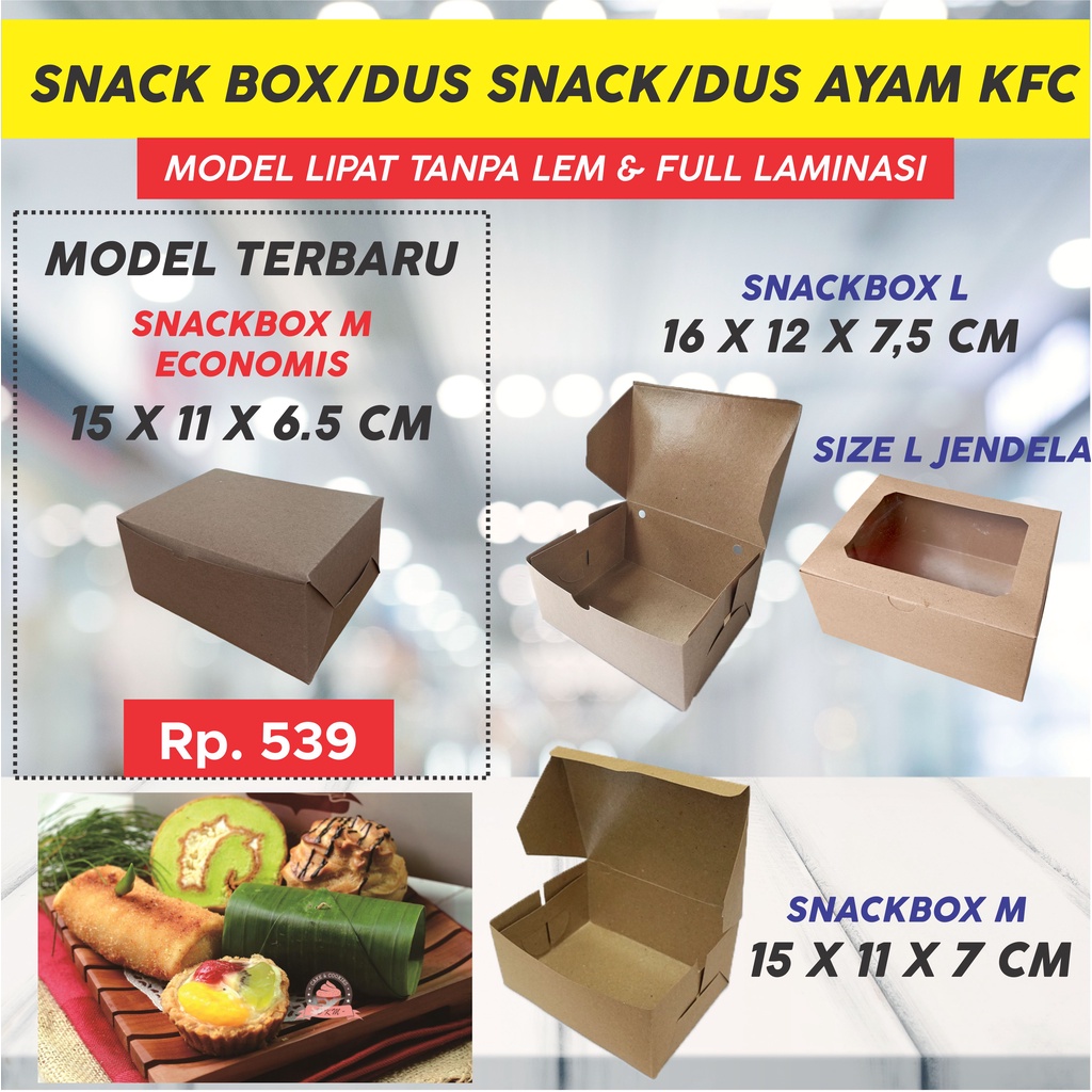 Jual Snack Box Dus Snack Dus Nasi Ayam Kfc Kue Paper Lunch Box Kraft Min Pesan 50