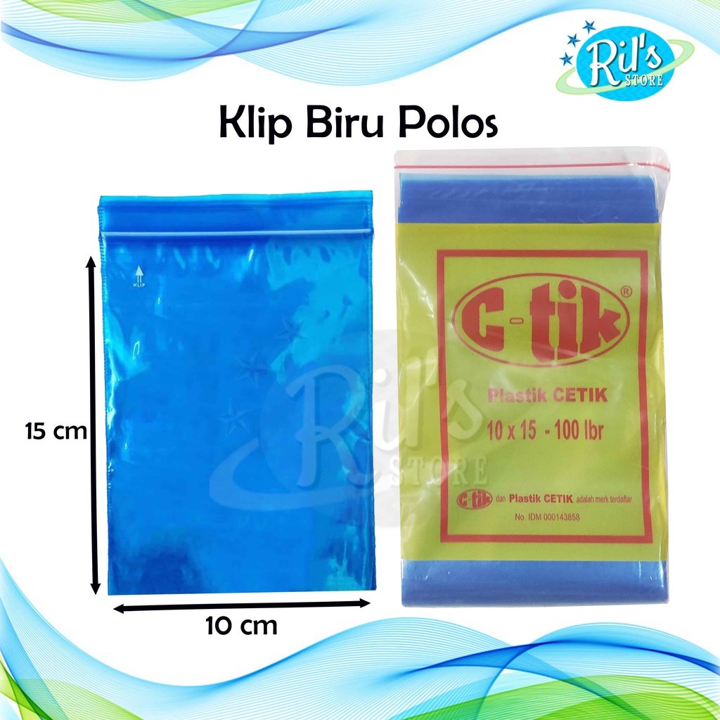 Jual Plastik Klip Biru Polos C Tik 10 X 15 Cm Plastik Klip 10x15 Cm Ziplock Polos Klip 1031