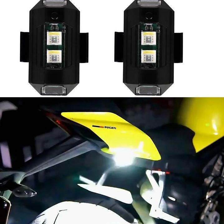 Jual AZA355 Lampu led variasi motor model pesawat rgb 3 warna bisa stel ...