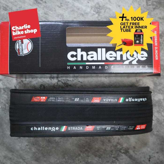 Jual BAN LUAR ROAD CHALLENGE STRADA HANDMADE CLINCHER 700C FULL BLACK ...