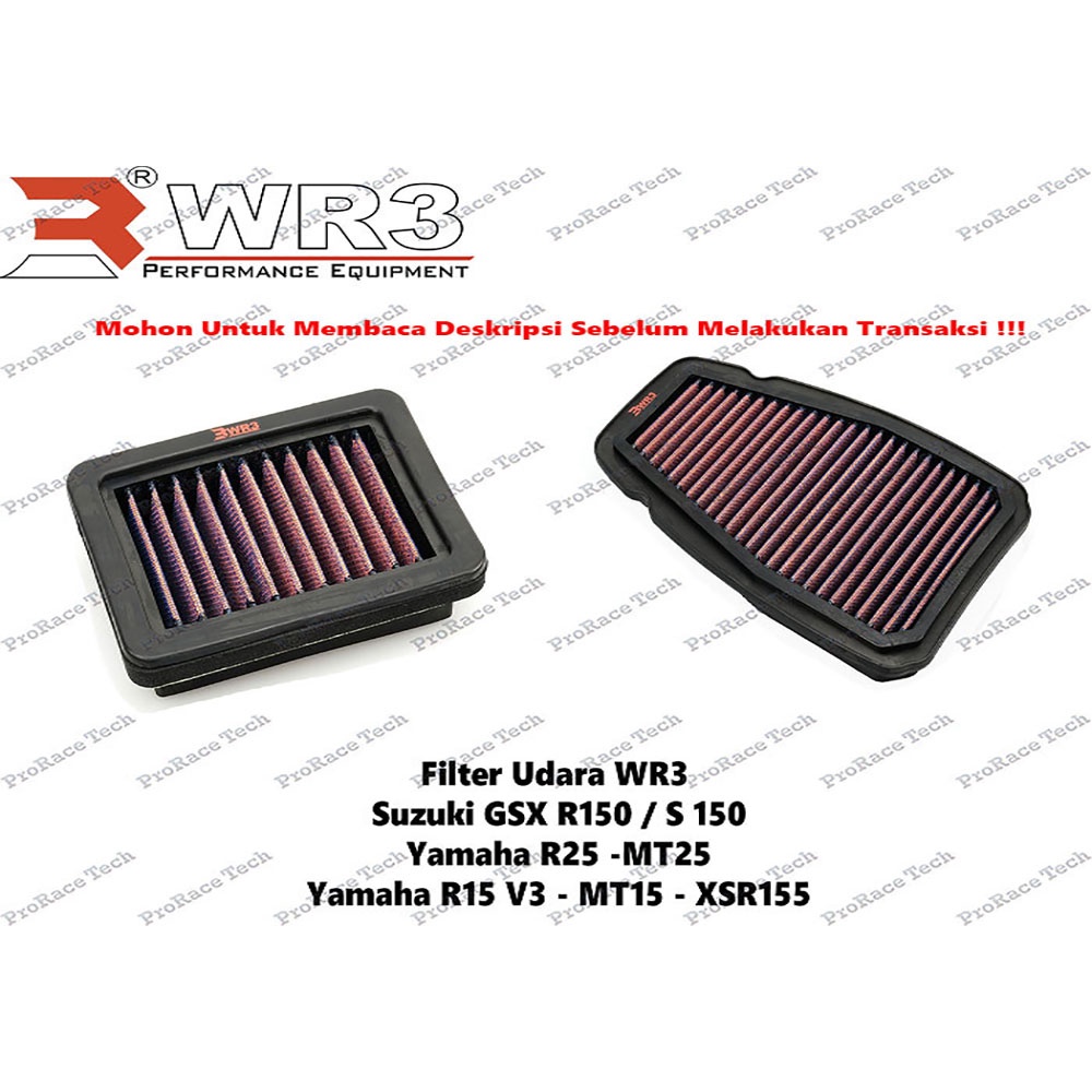Jual Air Filter Udara WR3 R25 MT25 / GSX R150 - S 150 / R15V3 MT15 ...