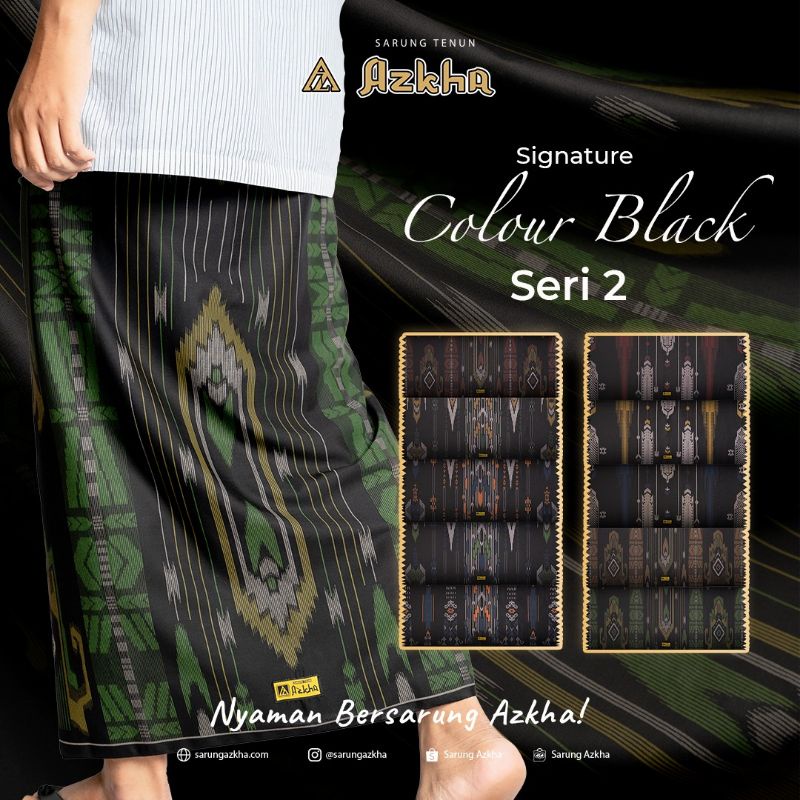 Jual Sarung Tenun Azkha Signature Colour Black 2 | Shopee Indonesia